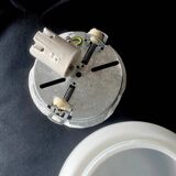 Small minimalist round white opaline wall light RZB Bamberg