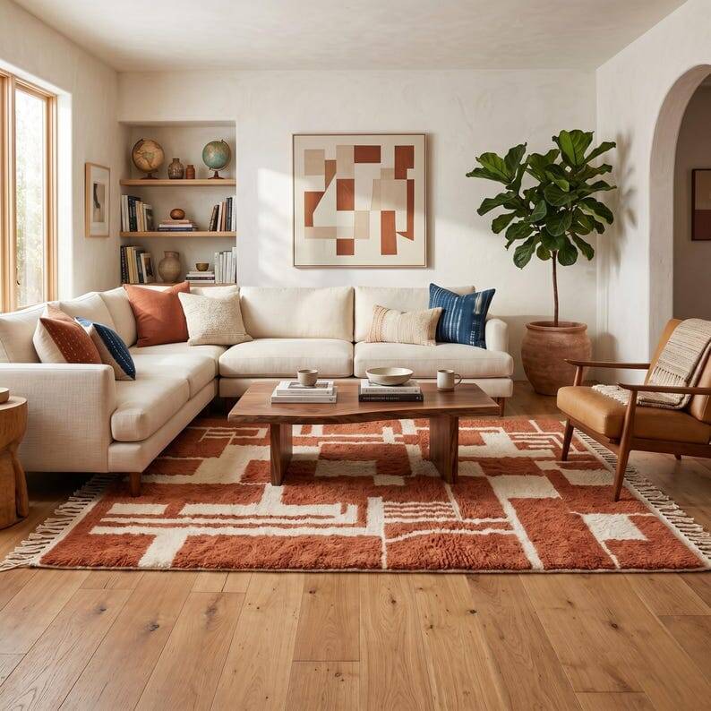 Authentic traditional Atlas wool rug 1.5/2.5 m