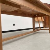 Solid pine table with its extension, 1950s