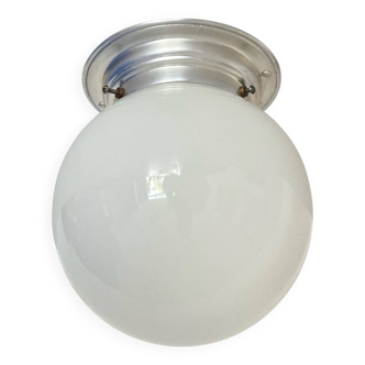 Antique wall or ceiling light globe in white opaline glass 15 cm
