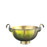 Swan Brass Champagne Cooler – Vintage Solid Sculptural Swan Handles