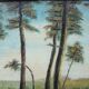 Old oil painting signed: landscape of the Landes forest.