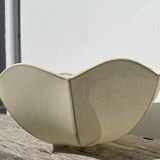 Paire de suspensions fleurs en tissu beige