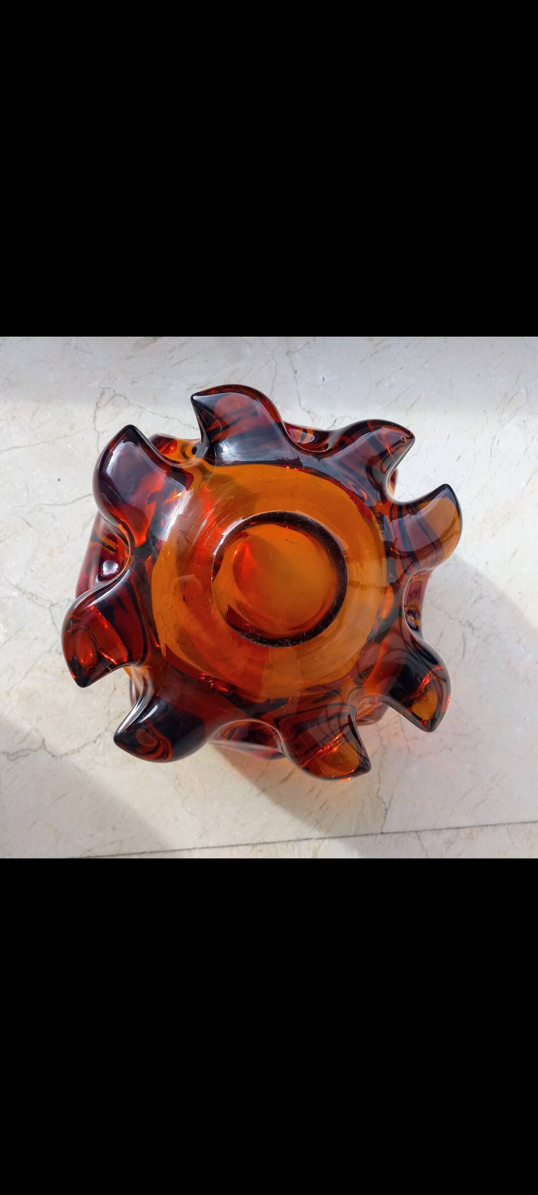 Fiery amber Murano centerpiece