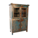 Old Burmese teak vessel Blue-ecru patina