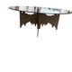 Brutalist handmade coffee table with glass top
