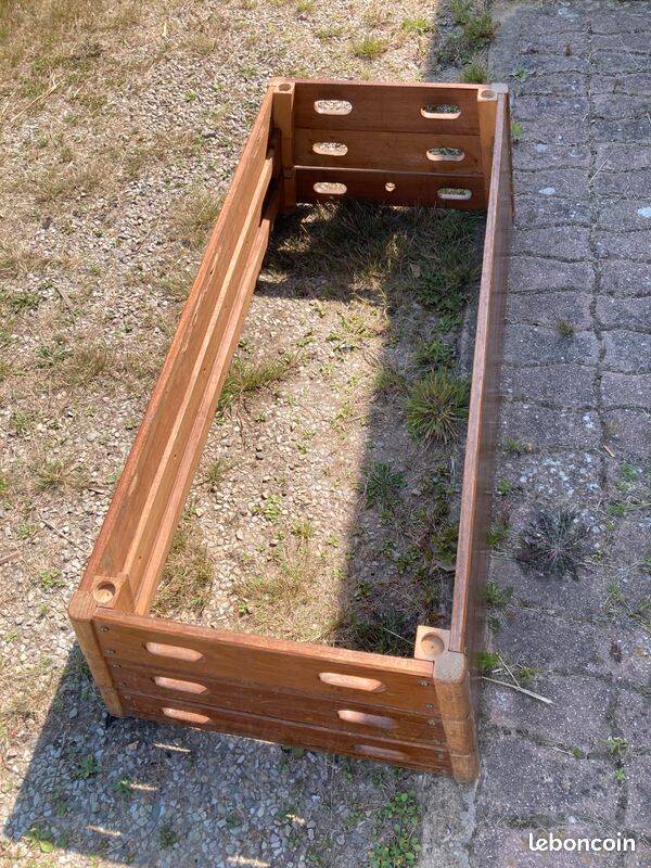 Grand coffre vintage en bois ancien plinthe gymnaste