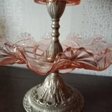 Fruit petits-fours set with two old pink corolla bowls, 19th century frame
