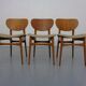 Dining Chairs in Walnut & Beech, 1960s, Set of 3