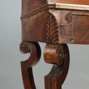 Ancient Empire desk in walnut with marble top, Italy, 19th century.