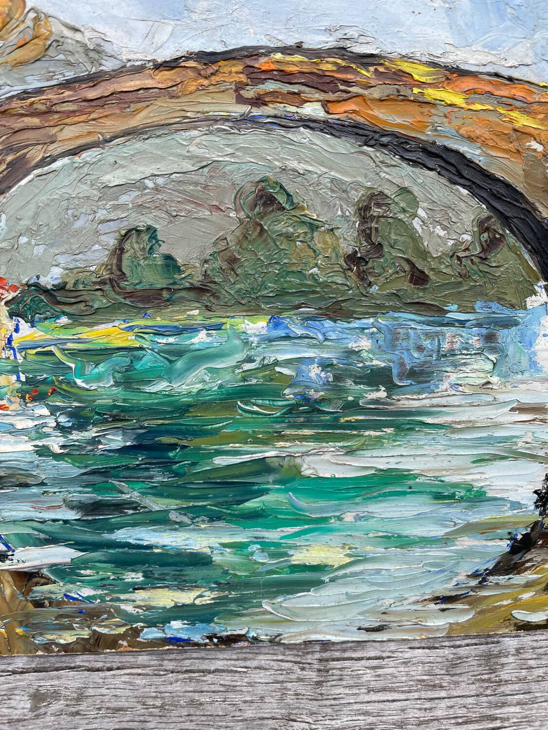 Oil knife painting landscape