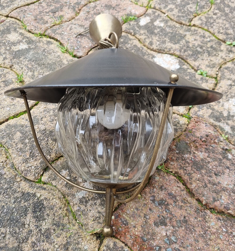 Vintage lantern suspension, Maison Lunel spirit, 50s