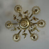 Venetian glass chandelier from Murano, green, circa 1920.