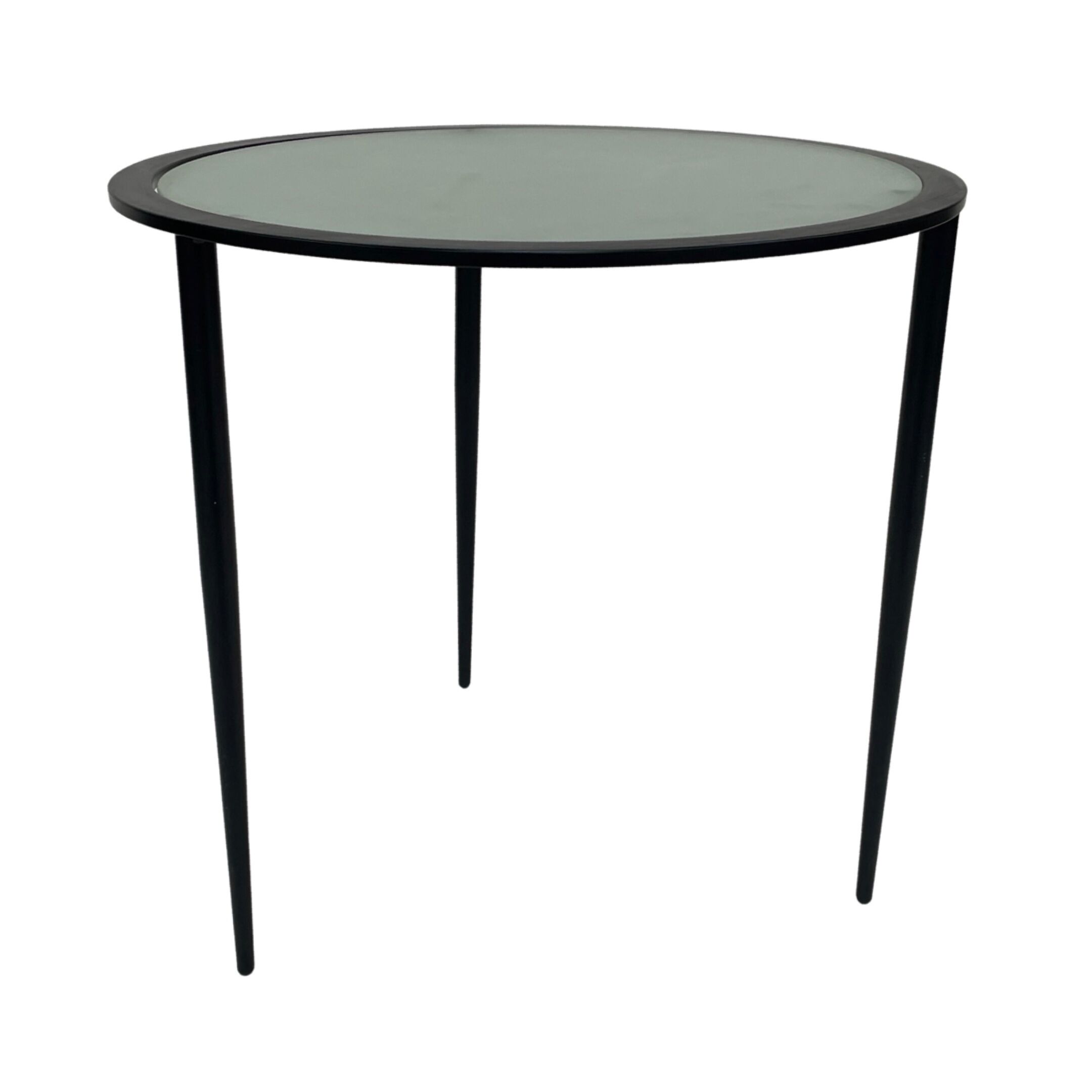 Vintage side table 80s metal and glass