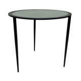 Table d’appoint vintage métal et verre des années 80