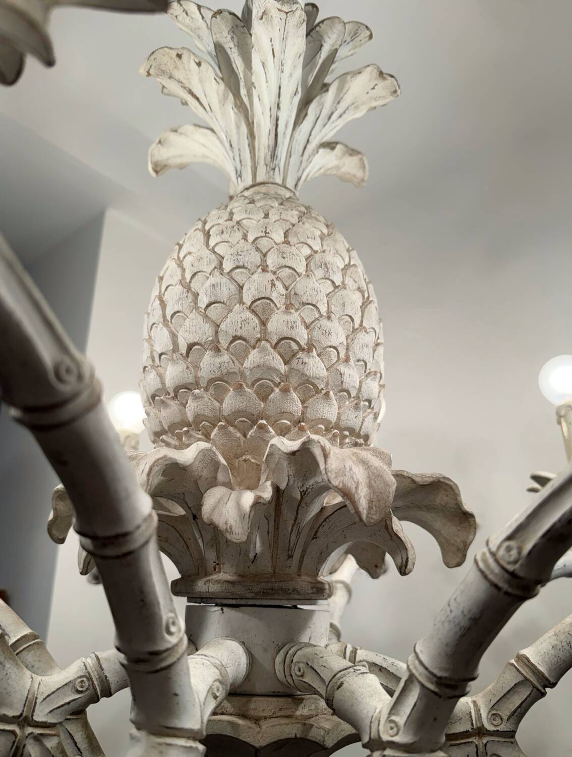 Large Hollywood Regency pineapple chandelier, 1980s