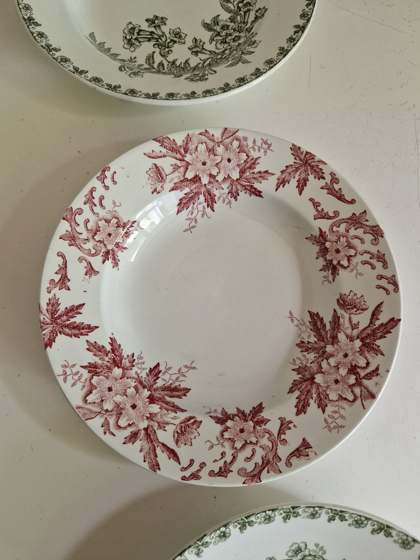 Set of 6 Deep Plates Saint Amand Terre De Fer Anemone Model Den