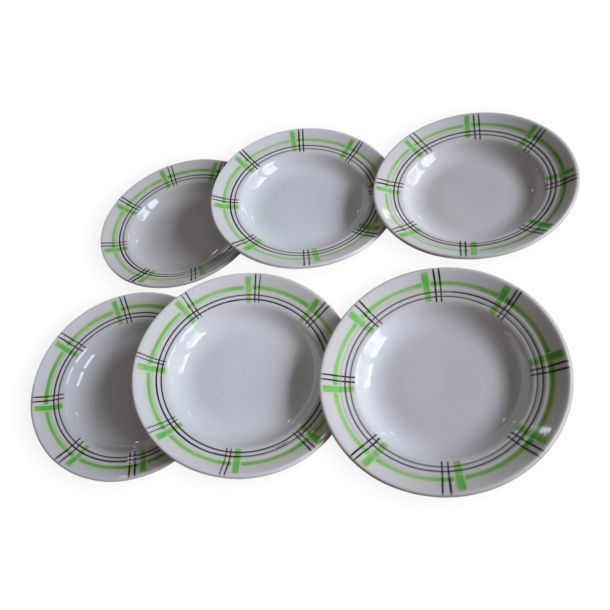 6 Ceranord St Amand deep plates with checks