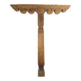 Ancient large carved cedar pillar column from Pakistan, India.