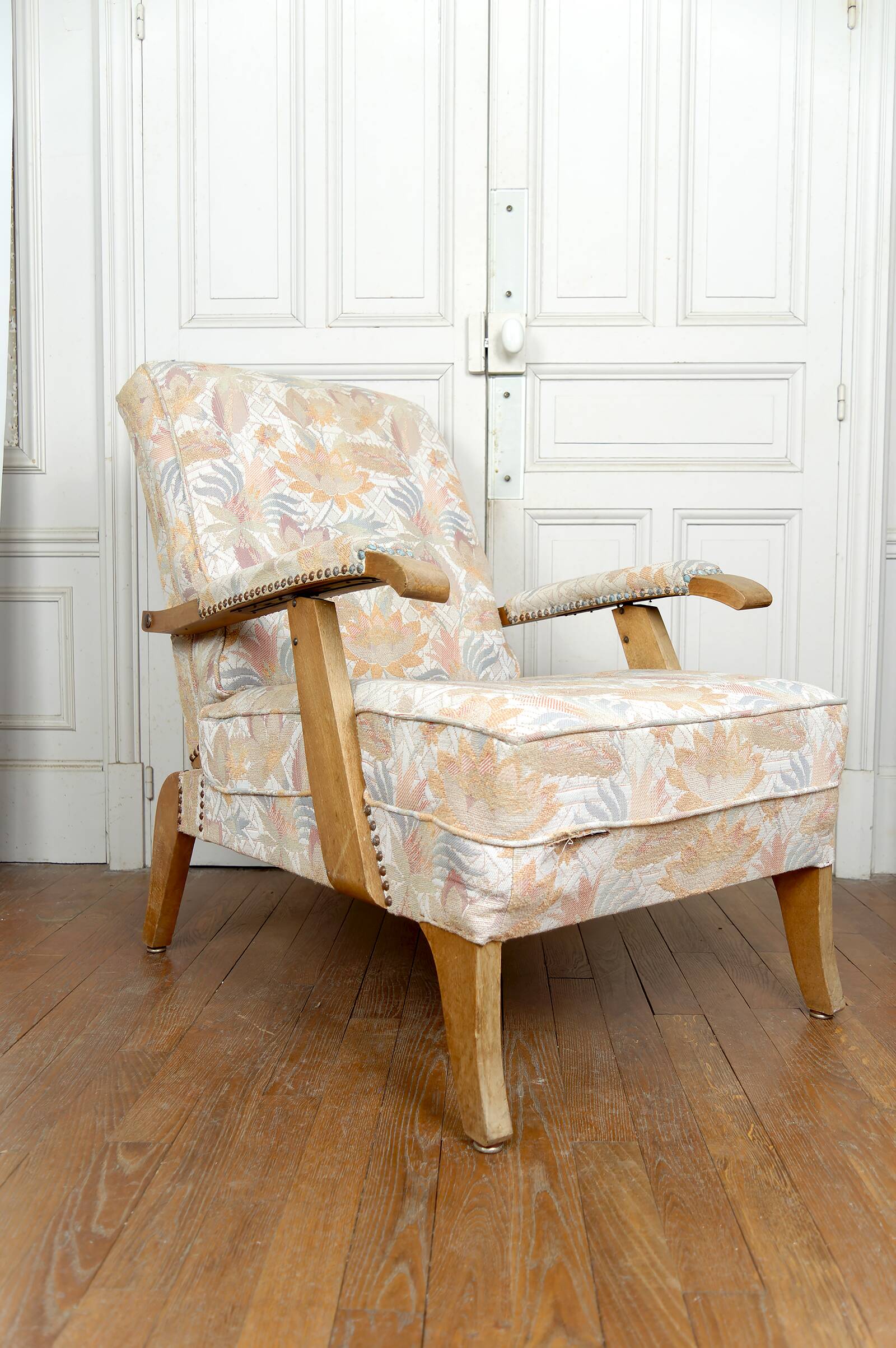 Paire d'Importants Fauteuils Réglables, Design Français, Circa 1950