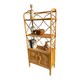 Honey-colored rattan shelf 🍯