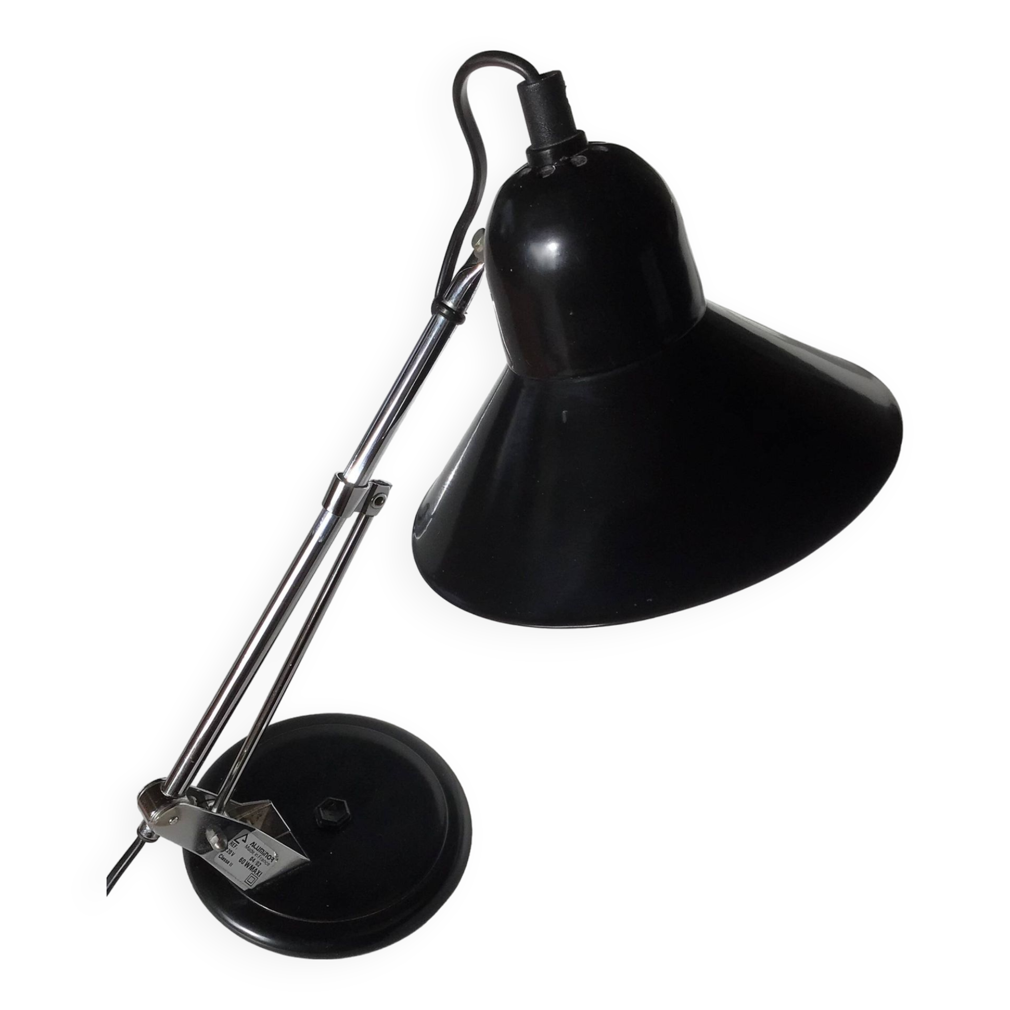 Adjustable black metal Aluminor desk lamp