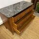 Louis XVI style marquetry commode – black and white marble top