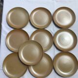 10 Village speckled blond stoneware dessert plates