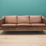 Sofa in brown leather, Danish design, 60's, designer: Mogensen Koch