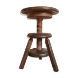 Adjustable old wooden stool