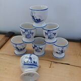 7 antique egg cups