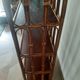 Vintage library 4 levels - wood, bamboo and rattan - retro 80s