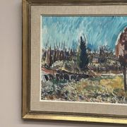 Huile sur toile originale suédoise – « Paysage » par Arvid Herbert