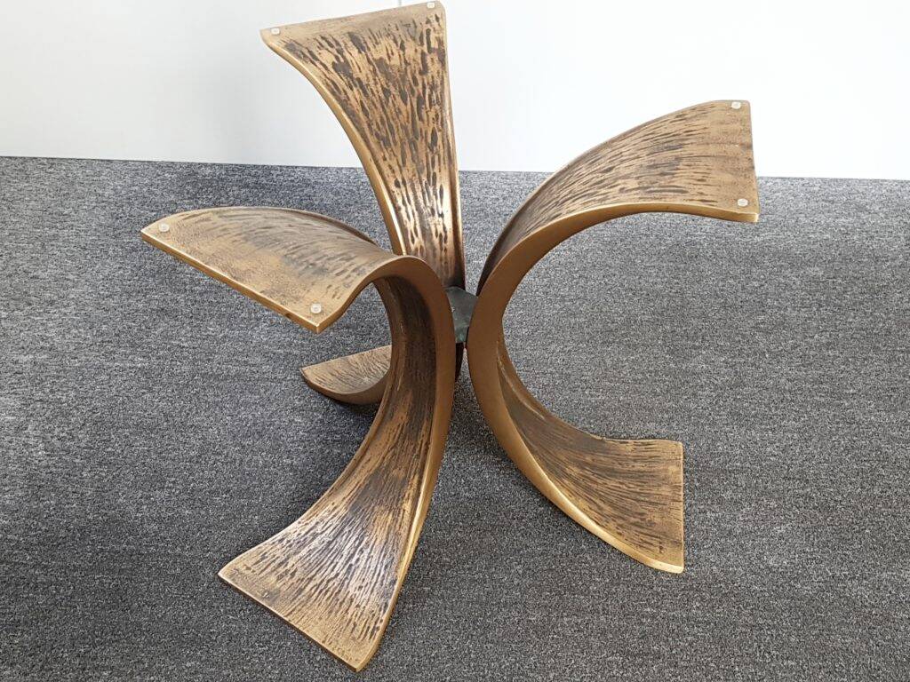 Vintage brutalist coffee table in bronze from the 1960s.