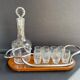 Liquor cabaret - Art Deco - Blown and cut crystal, mahogany or ebony macassar and stainless steel