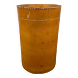 Danish leather wastepaper basket by Torben Orskov in Adnet style