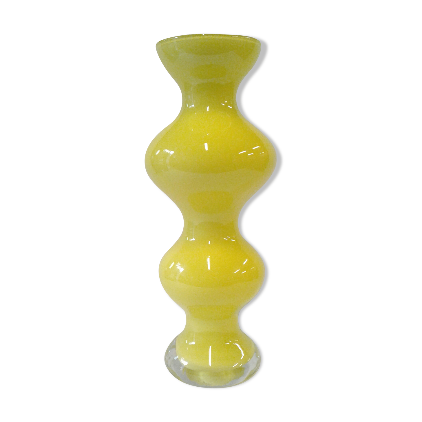Yellow glass vase