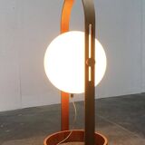 Swiss space-style floor lamp made of plastic and plywood from the 1960s.
