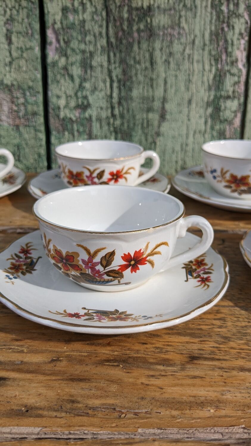 Lot de six tasses Digoin modèle Trouvère