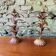 Pair of candlesticks with golden leaves from the 1960s.