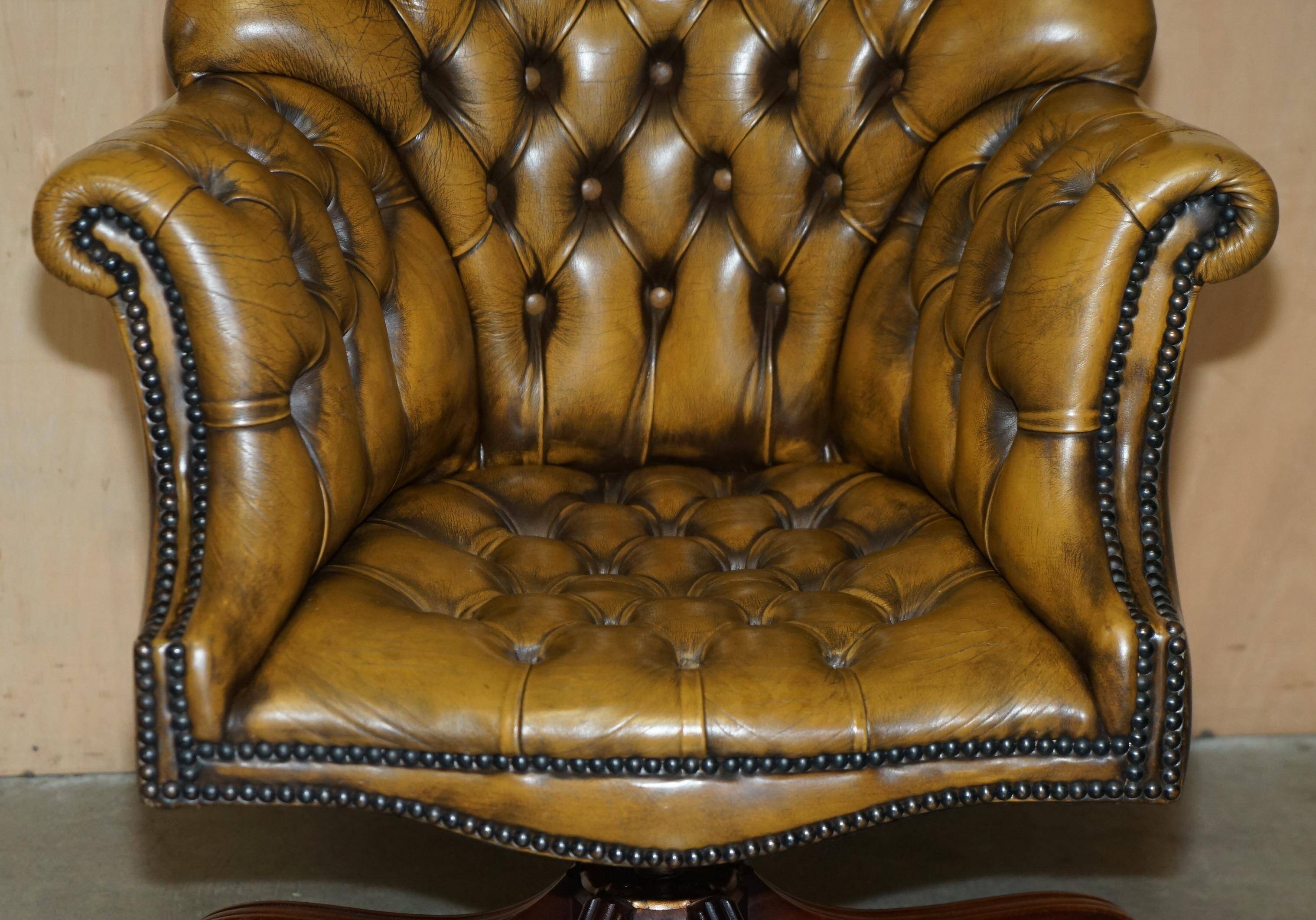 Vintage Leather Chesterfield Director's Armchair