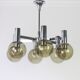 Six-light brass chandelier Italy 1960s