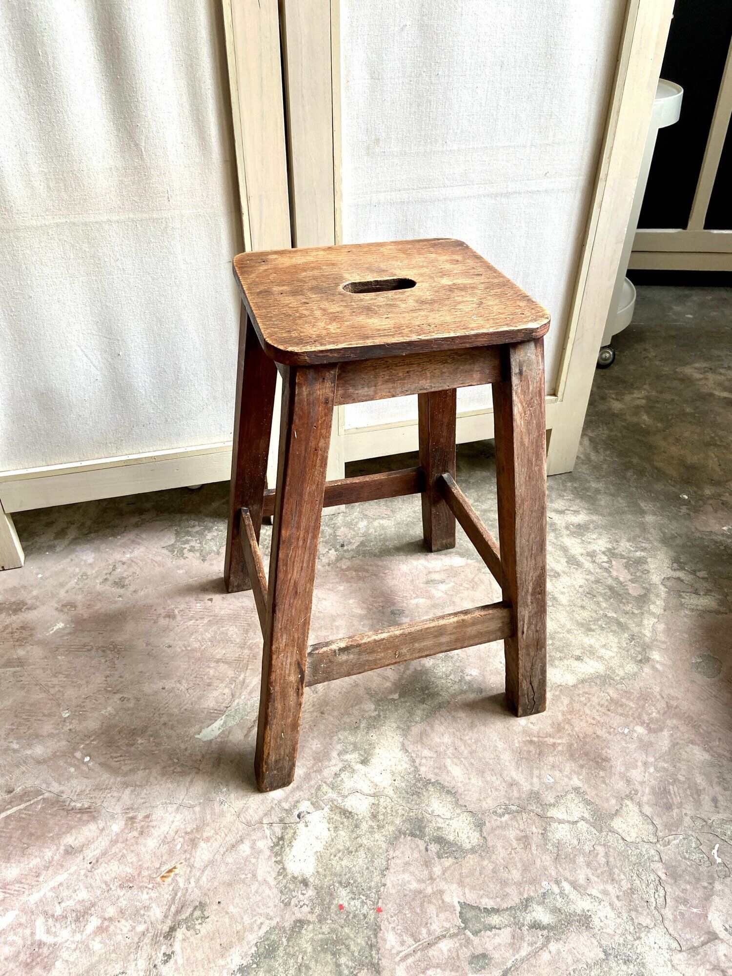 Dark wood stool
