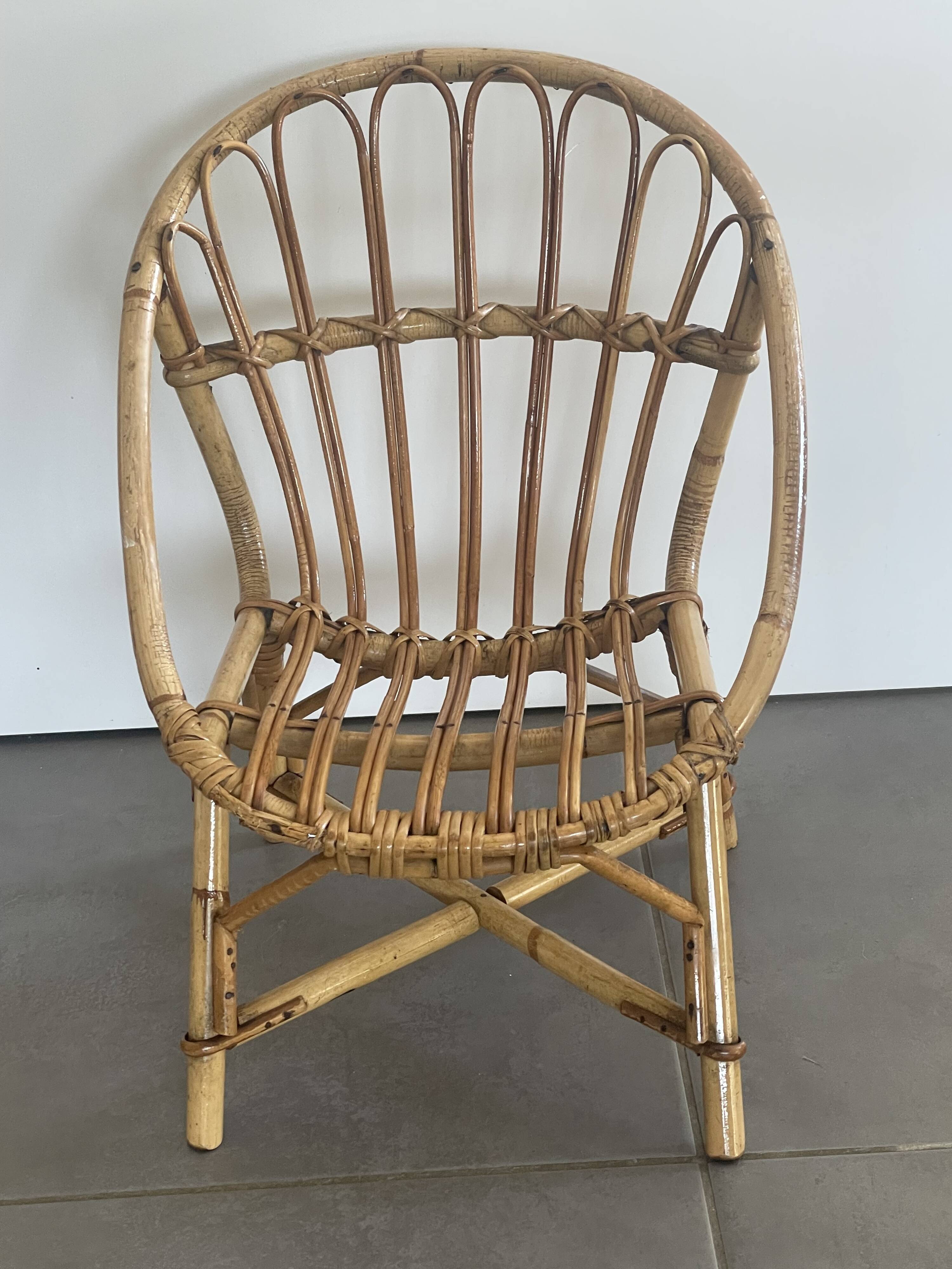 Fauteuil enfant en rotin