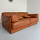 Camel leather 2-seater sofa design desede ds 76 vintage