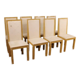 8 lacquered and painted Italian chairs from 20th century