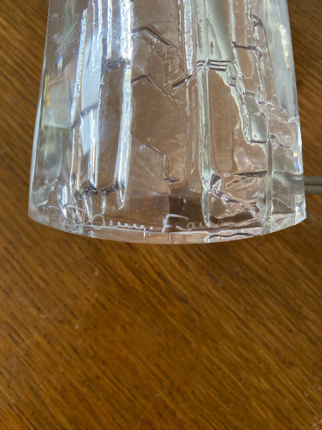 DAUM Lamp Model Iceberg Crystal + Vintage Shade Made In France