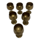 6 Brass Wine Table Goblets Cup Decorative Hollywood Regency Vintage 1960s