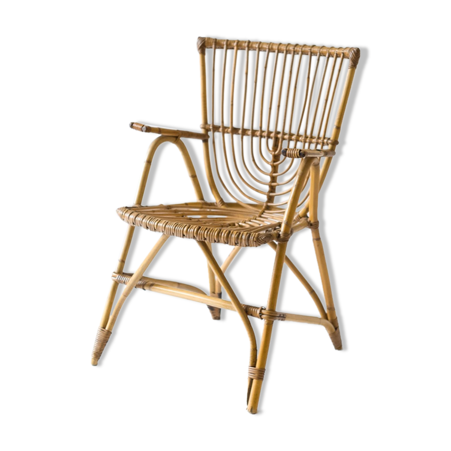 Rattan office chair
