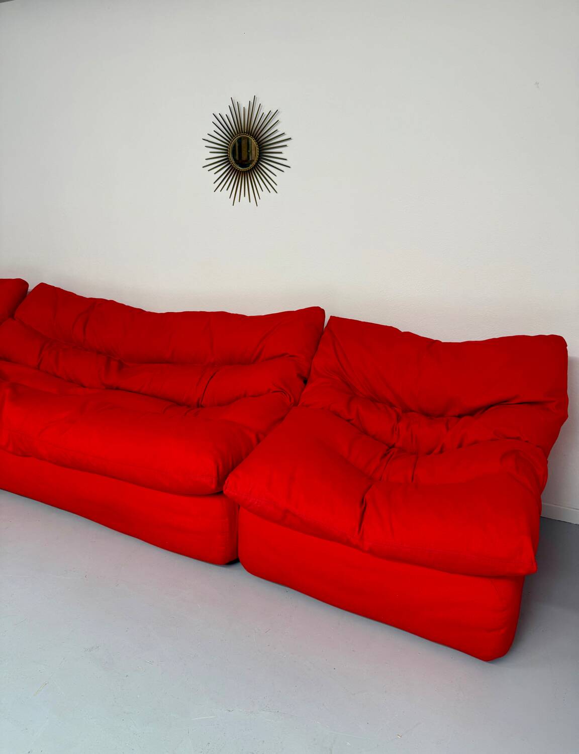 Living room sofa and 2 armchairs French design Steiner 70s vintage fabric